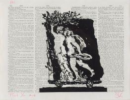 William Kentridge; Untitled (Bacchus and Venus Figures from 'Triumphs and Laments')