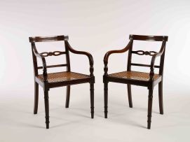 A pair of Cape Regency stinkwood armchairs, first quarter 19th century
