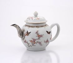 A Chinese ‘famille-rose’ teapot and cover, Qing Dynasty, 18th century