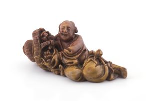 A Chinese soapstone carving of Buddha, late 19th/early 20th century