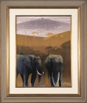 Keith Joubert; Mount Kilimanjaro with Elephants