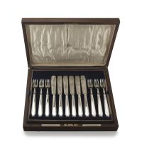 A set of twenty-four George V silver Old English Thread pattern fish knives and forks, Goldsmiths & Silversmiths Company Ltd, London, 1929