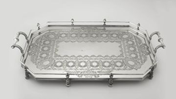 A Sheffield plated two-handled tray, Walker & Hall, late 19th/early 20th century