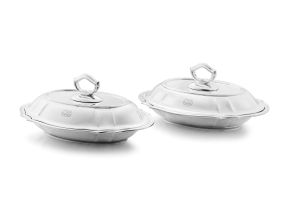 A pair of Tiffany & Co silver entrée dishes and covers, 1907-1947, .925 sterling