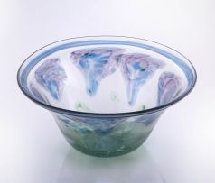 A Shirley Cloete glass bowl, 1982