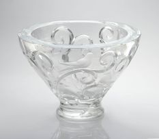 A Lalique frosted and clear glass vase, modern