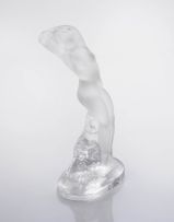 A Lalique frosted and clear glass figure of a siren, modern