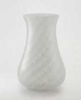 A Venini style filigrana zanfirico glass vase, 1950s