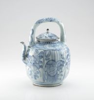 A Chinese provincial blue and white wine pot, 19th century