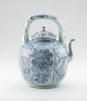 A Chinese provincial blue and white wine pot, 19th century