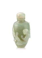A Chinese celadon jade snuff bottle, Qing Dynasty, 19th century