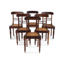 A set of six Cape stinkwood side chairs, 19th century