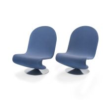 A pair of Verner Panton 'Series 1-2-3' lounge chairs, designed 1973, manufactured by Fritz Hansen, 1970s