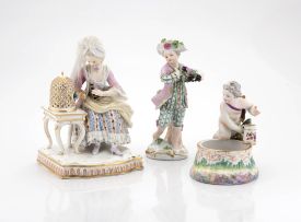 A Meissen figural group of 'The Feeling', after the model by Johann Carl Schönheit, 19th century