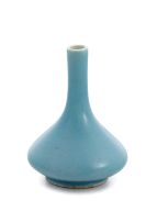A Chinese ‘clair de lune’ blue-glazed miniature bottle vase, Qing Dynasty, 18th/19th century