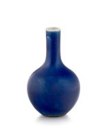 A Chinese cobalt-blue glazed bottle vase, Qing Dynasty, 19th century