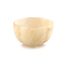 A Chinese white jade lobed cup, Qing Dynasty, 18th/19th century