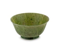 A Chinese spinach jade bowl, Qing Dynasty, 19th century