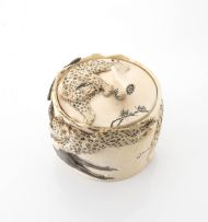 A Japanese ivory covered box, 19th century