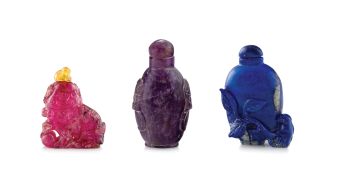 A Chinese pink tourmaline snuff bottle, late Qing Dynasty