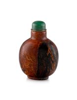 A Chinese root amber snuff bottle, late Qing Dynasty