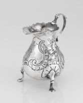 A George II silver cream jug, maker's initials I.W, London, 1758