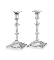 A pair of George III silver candlesticks, William Café, London, 1762