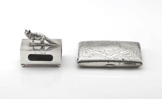 An Edward VII silver cigarette case, WG Keight, Birmingham, 1908