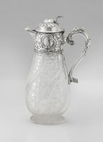 A Victorian silver-mounted glass claret jug, W&G Sissons, Sheffield, 1889