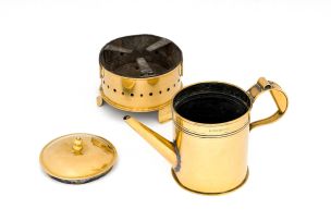 A Cape brass coffee pot and konfoor, Charles Mathews, 19th century