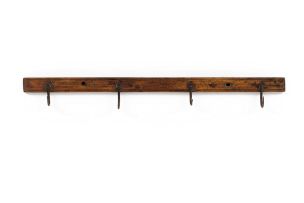 A Cape yellowwood and iron meat-hook rack, late 19th century