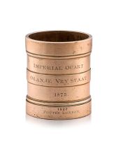 A brass Imperial Quart measure, Oranje Vry Staat, Potter, London, 1875