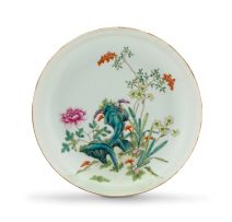 A Chinese famille-rose dish, late Qing Dynasty