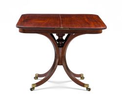 A late Regency mahogany tea table, retailed by Norman Adams Ltd