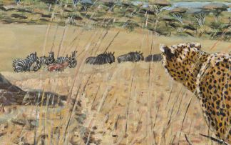 Giuseppe Bottero; Cheetah in a Landscape