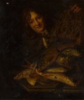 Attributed to Isaac van Duynen; Man with Basket of Fish