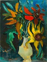 Edward Wolfe; Vase of Sunflowers