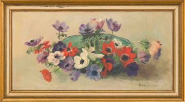 Frans Oerder; Still Life with Bowl of Anemones