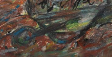 David Koloane; Abstract with Wheelbarrow