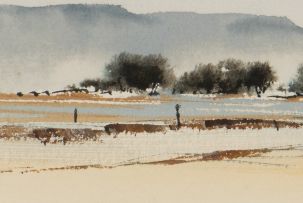 Richard Rennie; Landscape with River and Distant Mountain