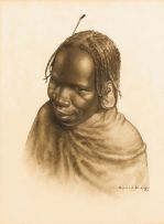 Gerard Bhengu; Portrait of a Young Woman
