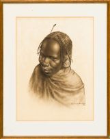 Gerard Bhengu; Portrait of a Young Woman