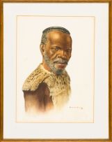 Gerard Bhengu; Portrait of a Man Wearing Head Ring