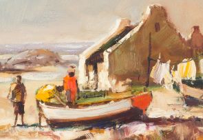 Christiaan Nice; Fishermen's Cottages and Boats