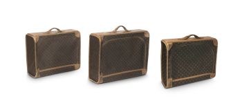 A Louis Vuitton monogram soft sided luggage set