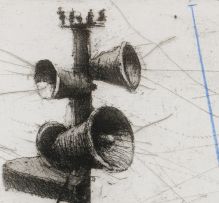 William Kentridge; Man with Megaphone Cluster