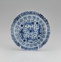 A Chinese blue and white saucer dish, Kangxi, 1662 - 1722