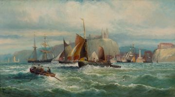 Follower of Hubert Thornley and William Thornley; Fishing Boats off Whitby