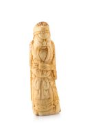 A Japanese staghorn netsuke of the Chinese General Guan Yu, 18th/19th century