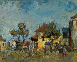 Gregoire Boonzaier; Landscape with Houses and Trees